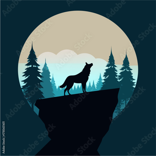 Lone Wolf's Howl: Wilderness Silhouette


