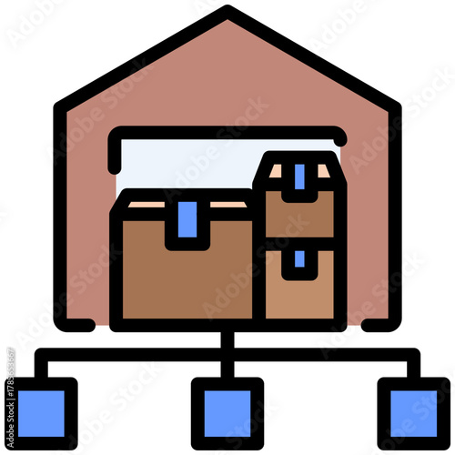 Distributor icon isolated on white background. vector illustration icon for business to consumer