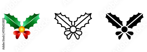 Christmas plant holly berry vector illustration