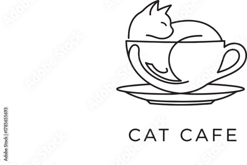 cat cafe icon illustration