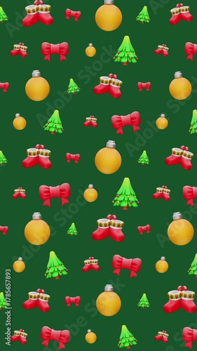 Wallpaper Mural Christmas pattern holiday background festive ornaments seamless design Torontodigital.ca