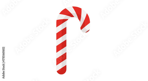 Festive Holiday Treat A Candy Cane Illustration with Red and White Stripes