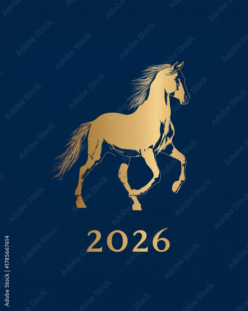 Fototapeta premium Elegant 2026 Year of the Horse Design