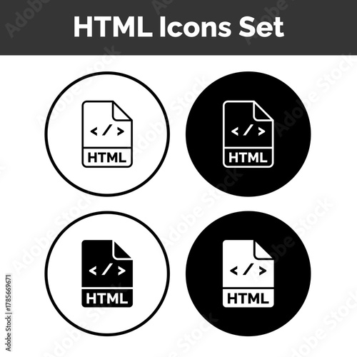 HTML Icons Set — Modern, Coded, and Developer-Friendly Vector Design Collection