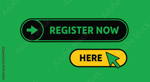 Register now button click here button vector graphic download now editable