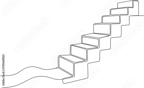 Simple line drawing of stairs ascending towards an unseen destination