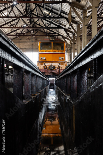 An old Locomotive inside the Thonburi Locomotive Depot.