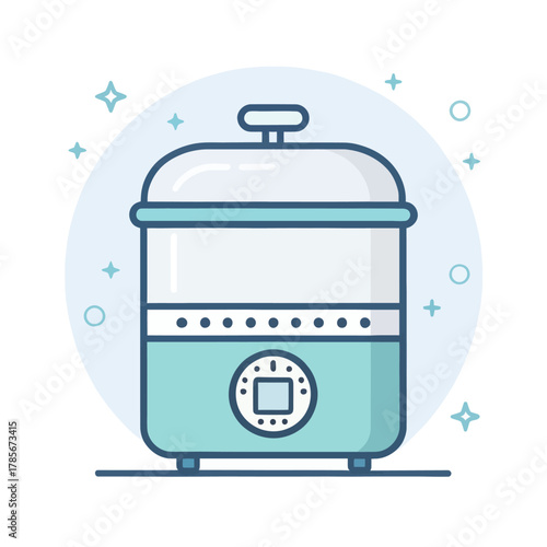 A flat vector icon of a sterilizer machine for healthcare
