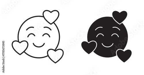 The Smiling Face with Hearts emoji depicts a smiling face behind three hearts.