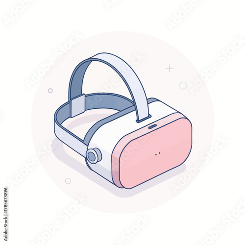 A VR health headset vector icon imagining virtual reality use