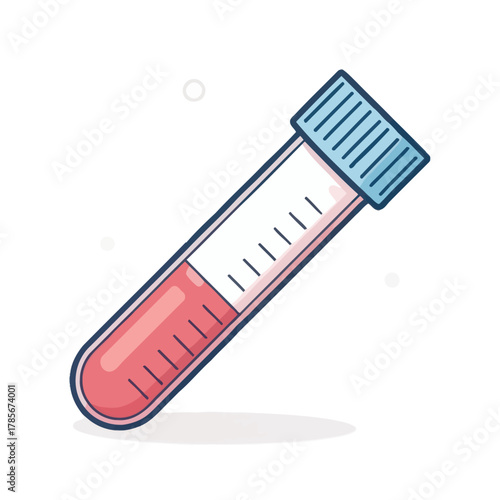 Blood sample tube vector icon for medical analysis purposes