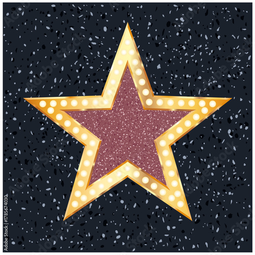 Hollywood star with bulb lamps