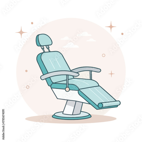Dental Chair Single Vector Icon For Medical Clinic Illustration