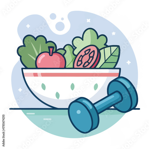 Exercise and diet icon representing health and fitness activities