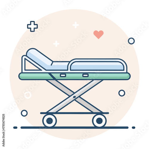 Minimal Vector Icon of Emergency Stretcher for Medical Use