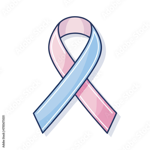 Single flat vector icon of awareness ribbon for charity campaigns