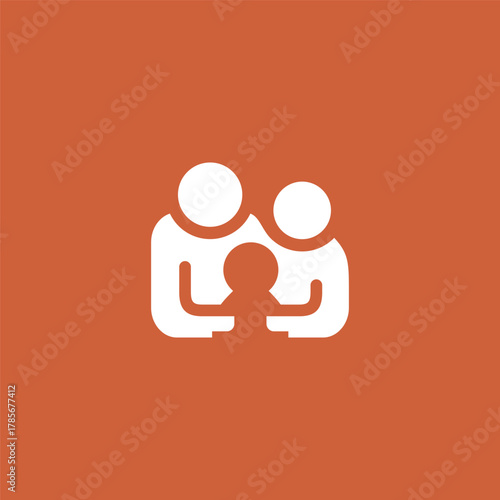 Simple Icon Logo of Family with Parents and Child