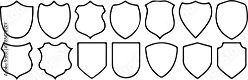 shield line icons set vector design logo art 