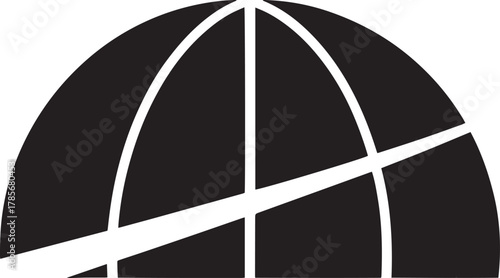 Abstract Globe Icon with Sliced Sections for Global Business or International Concept
