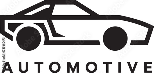 Automotive Icon Vector Illustration Car Symbol Black Silhouette Isolated on White