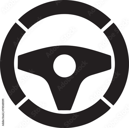 Steering Wheel Icon Vector Illustration A Classic Symbol for Automotive and Transportation