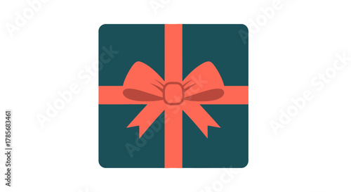 Elegant gift box with vibrant coral ribbon and bow, perfect for celebrations and special occasions, conveying joy and surprise.