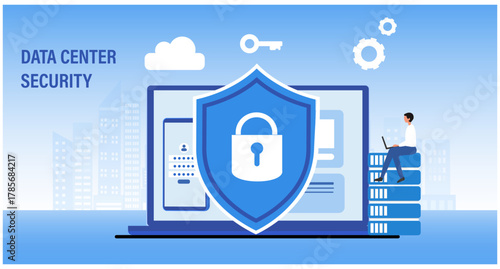 Cyber security and data protection privacy, PDPA concept. Businessman secure data management and protect data from hacker attacks and padlock icon to internet technology networking	
