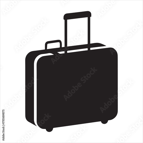 Black Silhouette Suitcase Extended Handle