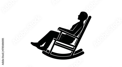 Rocking chair silhouette illustration relaxation comfort design