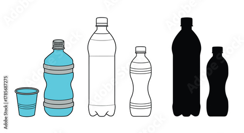 Water bottles plastic container drink beverage refreshment hydration