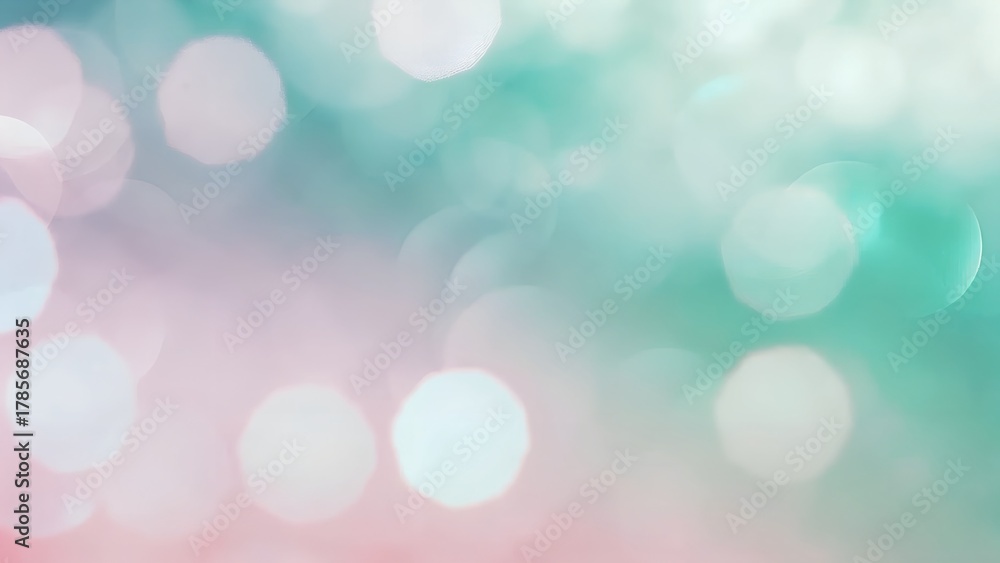 Fototapeta premium Pastel Bokeh Glow Texture Background 8K Seamless Pink Mint Orbs