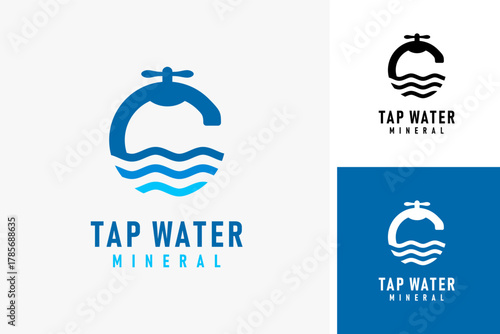 Tap water logo symbol icon design