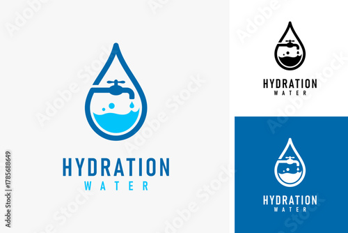 Tap water logo symbol icon design