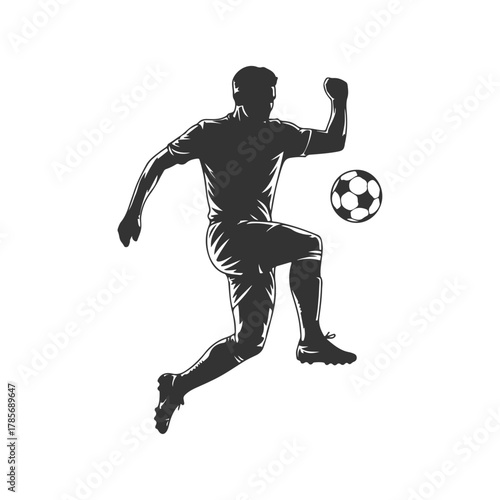 Soccer Player Kicking Ball Silhouette