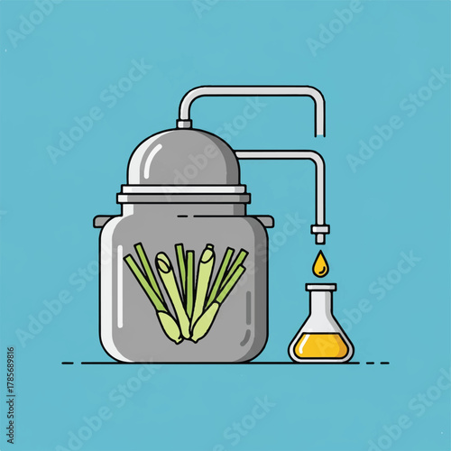Distillation apparatus extracting oil from lemongrass