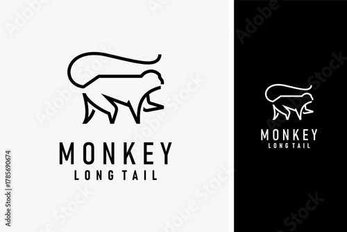 Monkey line logo symbol icon design