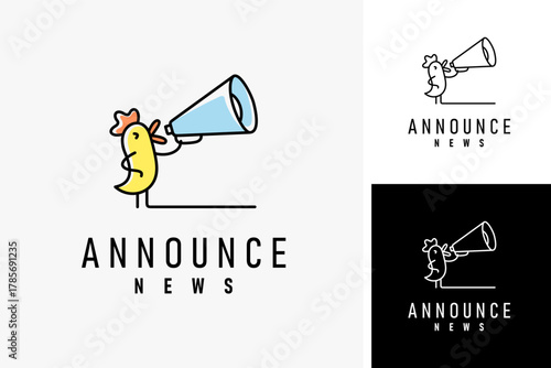 Chick announce logo symbol icon design
