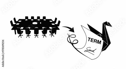 Concept of transforming corporate meetings into creative origami ideas