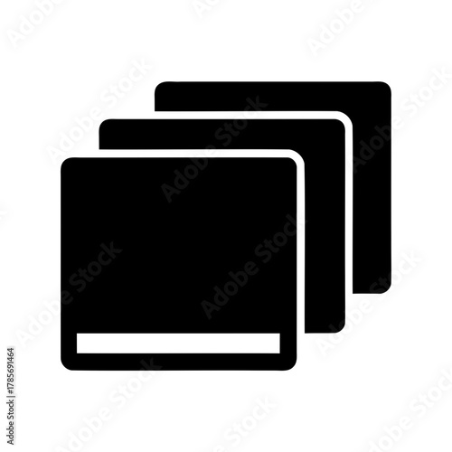 Stacked layers icon for file organization and data management Vector, illustration