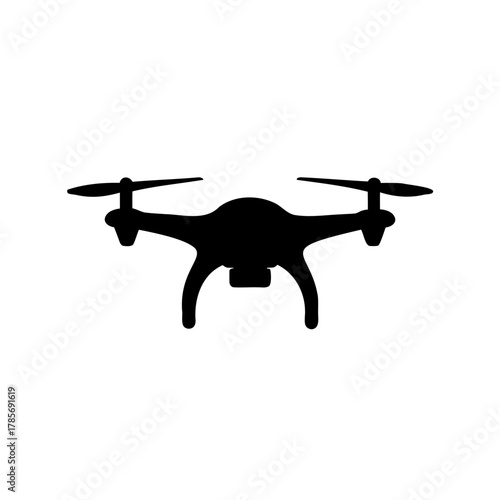 Drone silhouette icon. unmanned aerial vehicle technology. Vector, illustration