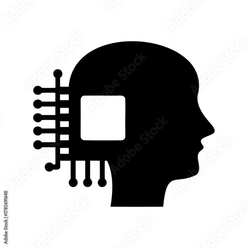 Artificial intelligence brain chip concept, human mind image Vector, illustration