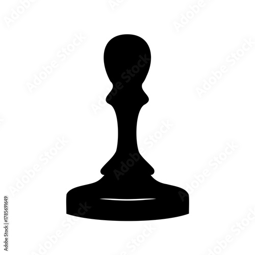 Black chess pawn piece silhouette icon on white background Vector, illustration