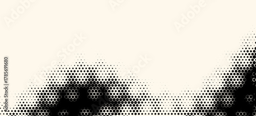 Hexagon Shapes Vector Abstract Geometric Technology Oscillation Wave Isolated on Light Background. Halftone Hex Retro Simple Pattern. Minimal 80s Style Dynamic Tech Wallpaper
