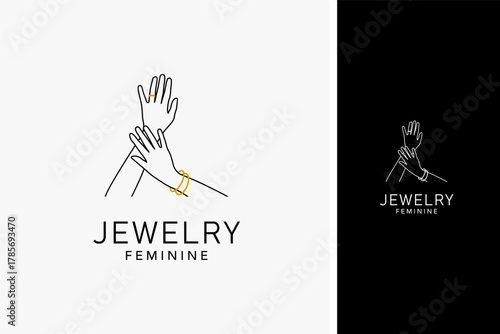 Jewelry hand logo symbol icon design