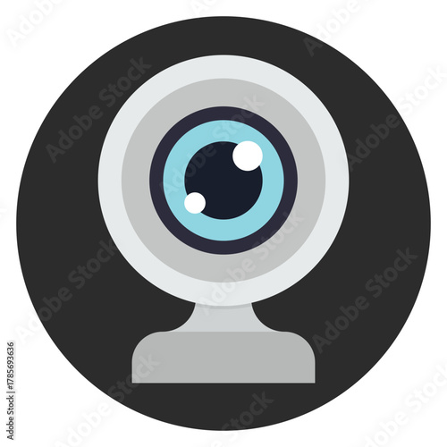 Webcam vector flat icon isolated on white background.