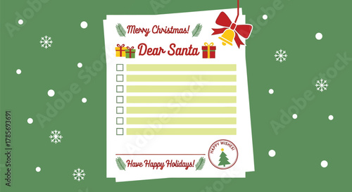 Dear santa christmas list template holiday wish list printable