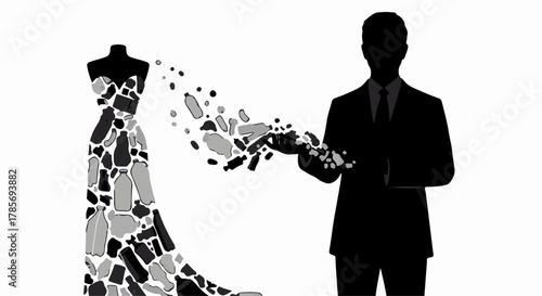 Designer's vision transforms waste into elegant fashion in a creative concept