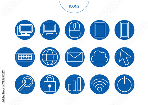 インターネット　アイコン ピクトグラム　ベクター イラスト　セット