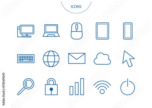 インターネット　アイコン ピクトグラム　ベクター イラスト　セット