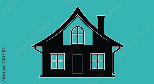 Find your dream home simple house illustration real estate icon